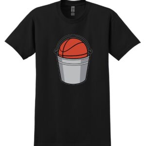 Picture of a T-Shirt with the Full Buckets Hoops logo on it.